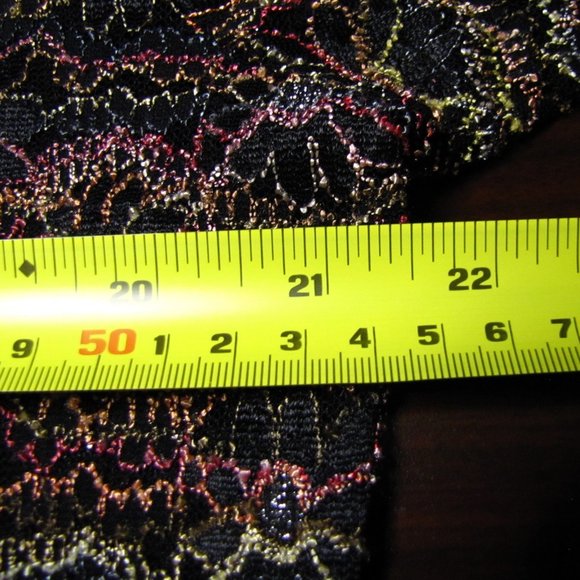 Chico's Metallic Multi-color Embroidered Stretch Mesh Blouse Size 0 Black - Picture 9 of 15